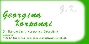 georgina korponai business card